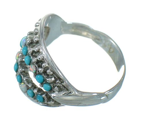 Genuine Sterling Silver Turquoise Opal Southwestern Ring Size 6-1/4 UX84317